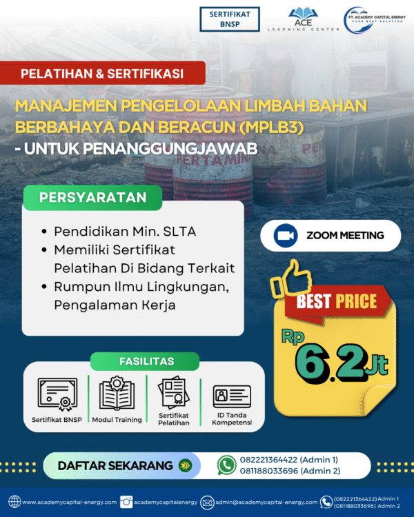 Manajemen Pengelolaan Limbah Bahan Berbahaya dan Beracun (MPLB3) – Untuk Penanggung Jawab