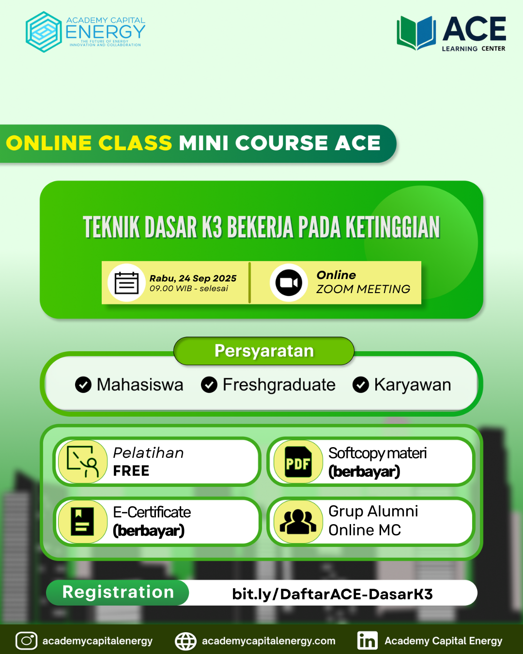 Pelatihan K3 Online Gratis: Teknik Dasar Bekerja pada Ketinggian (September 2025)