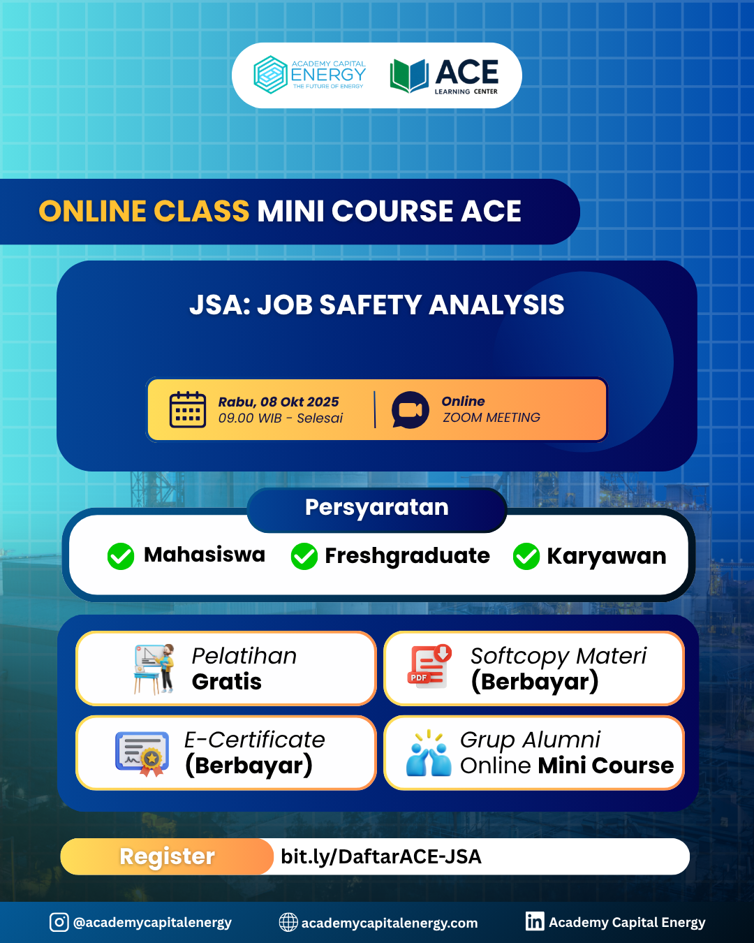 Pelatihan Online Gratis: Kuasai Job Safety Analysis (JSA) untuk Mahasiswa, Fresh Graduate & Karyawan